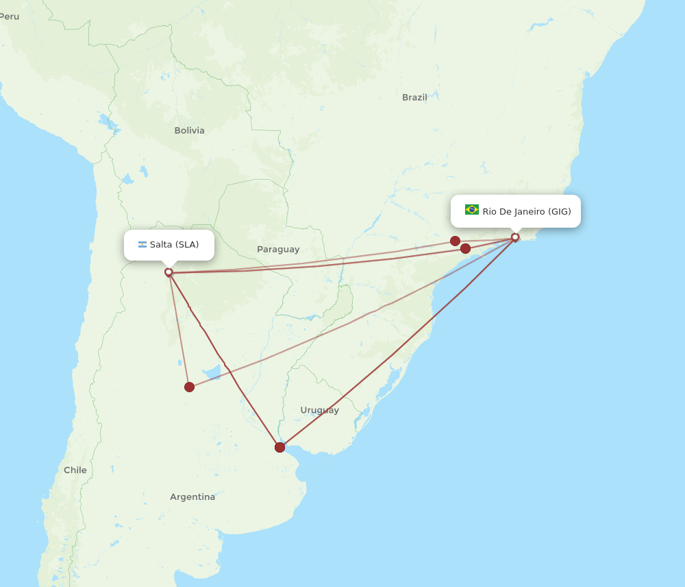 GIG-SLA flight routes