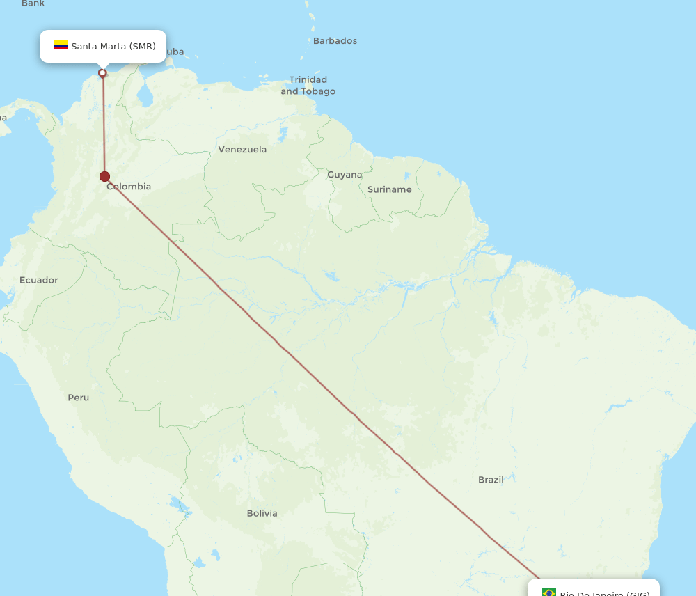 GIG to SMR flights and routes map