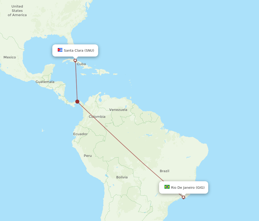 GIG-SNU flight routes