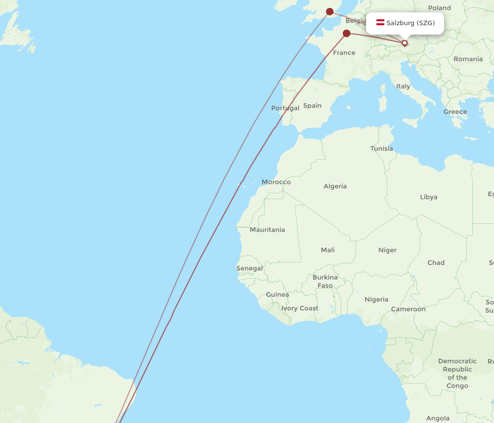 GIG-SZG flight routes
