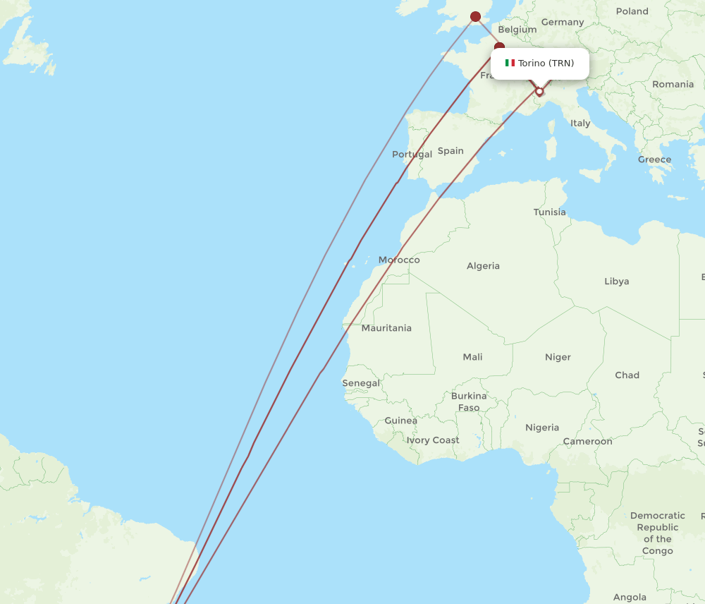 GIG-TRN flight routes