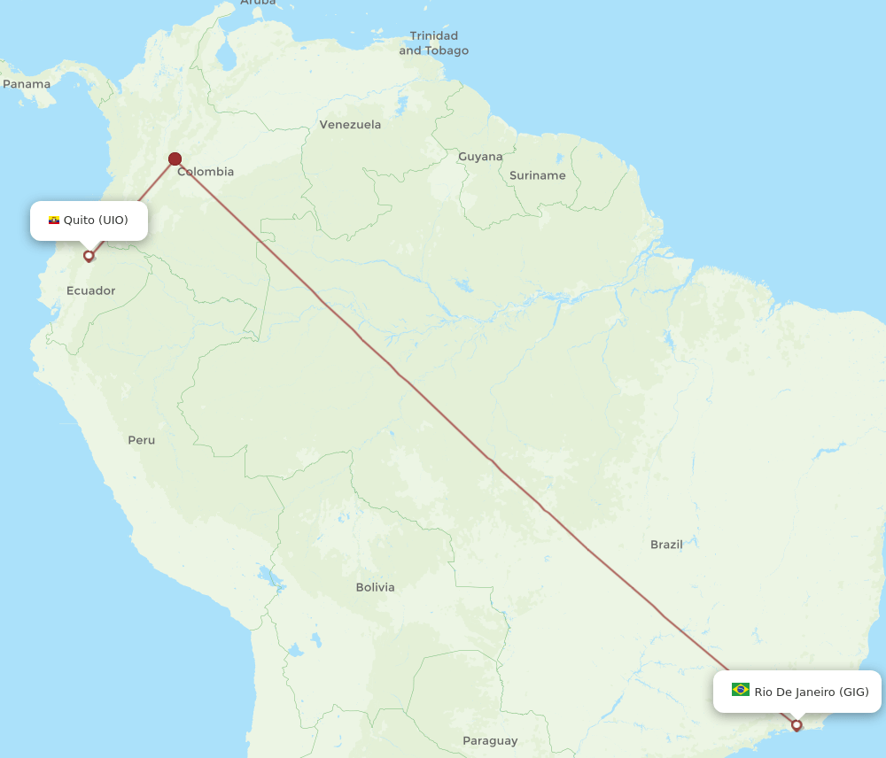 GIG-UIO flight routes