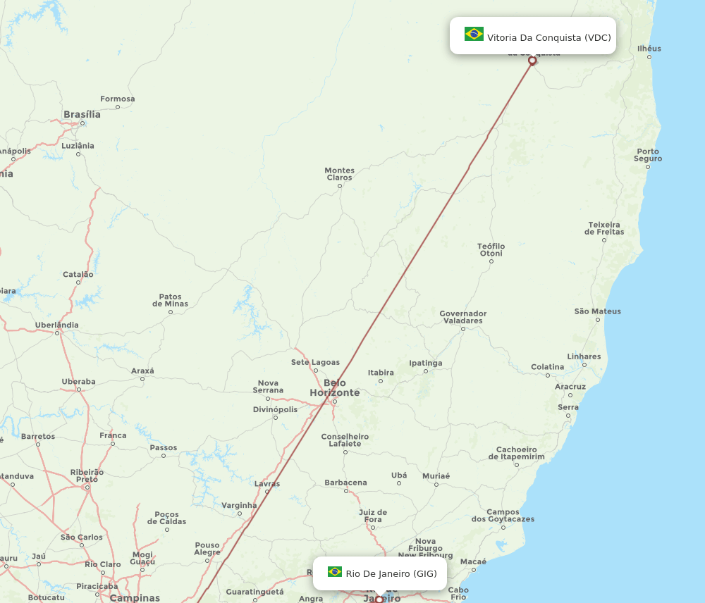 GIG-VDC flight routes
