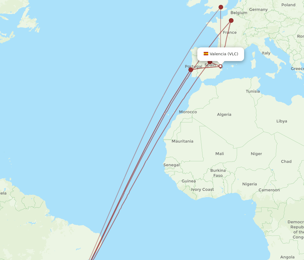 GIG-VLC flight routes