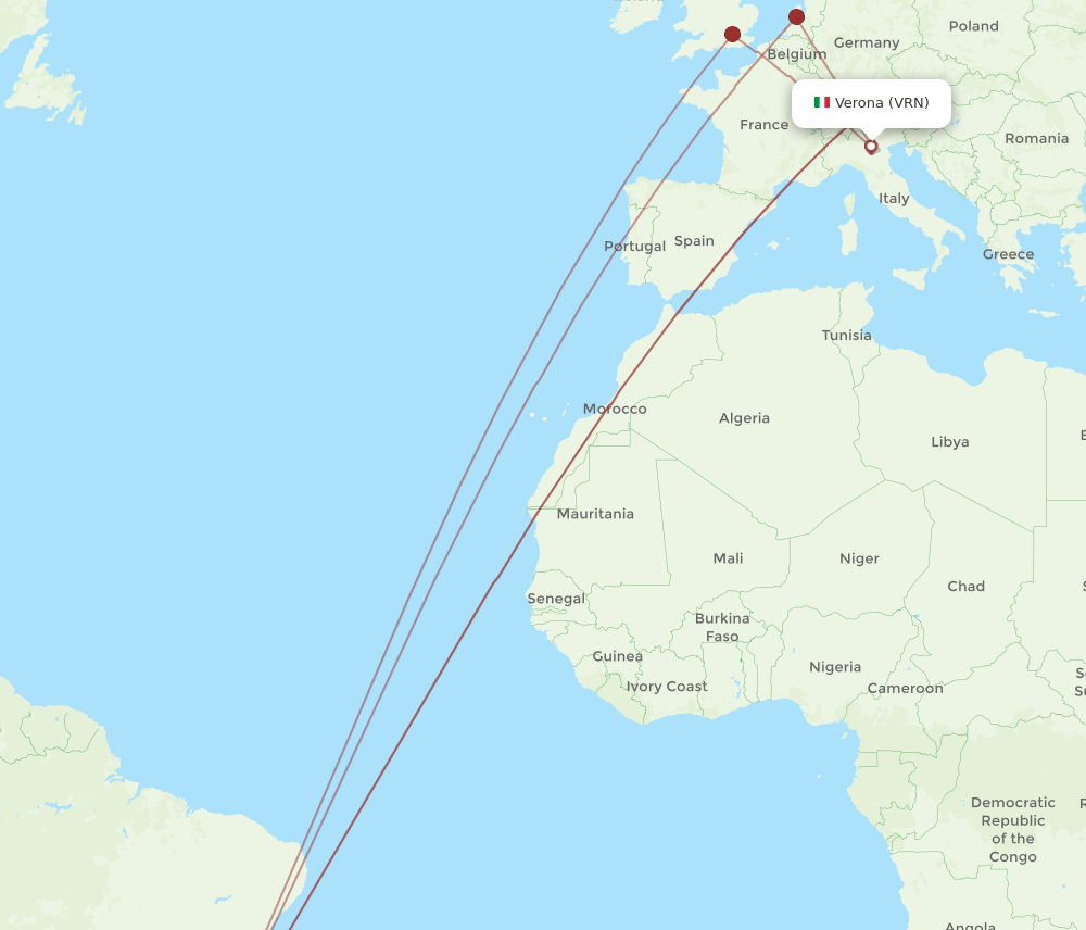 GIG-VRN flight routes
