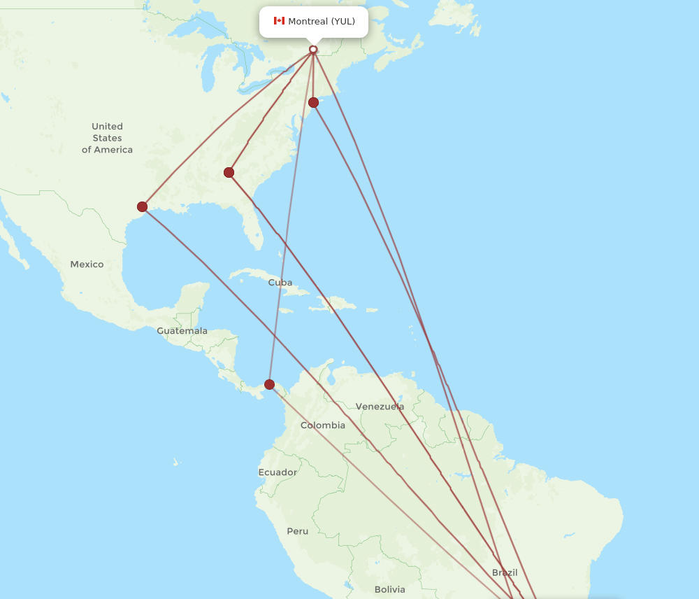 GIG-YUL flight routes