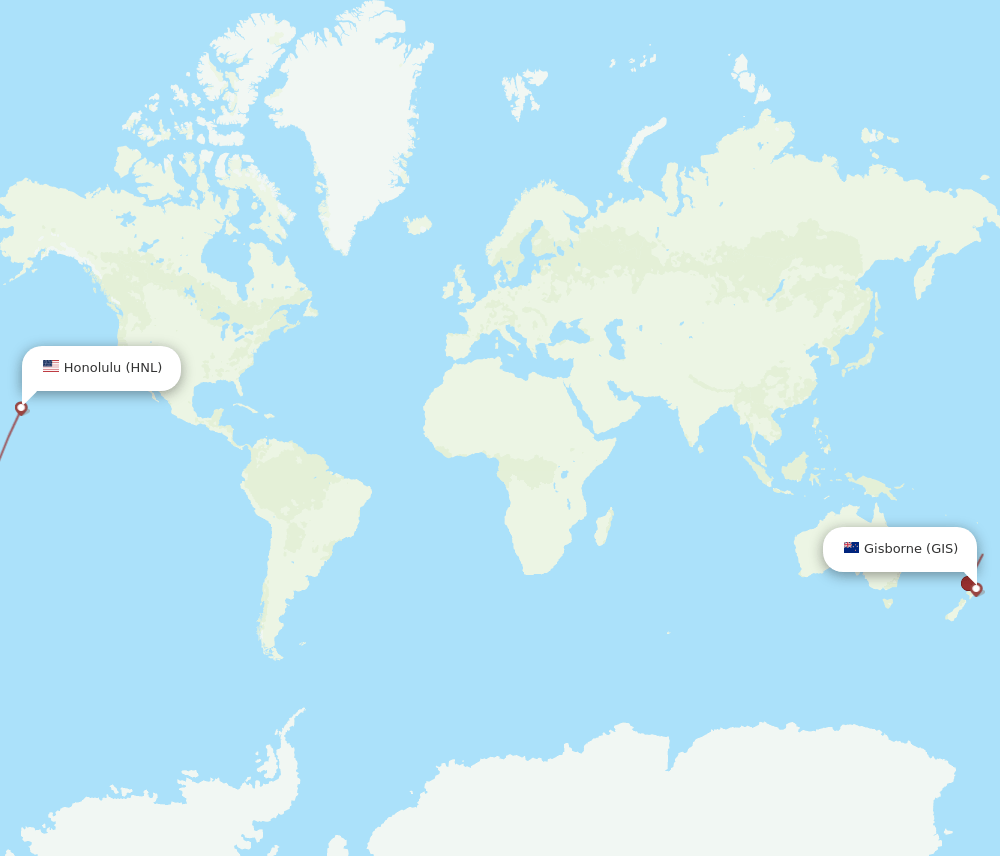 GIS-HNL flight routes