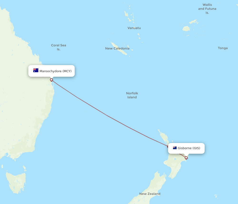 GIS-MCY flight routes
