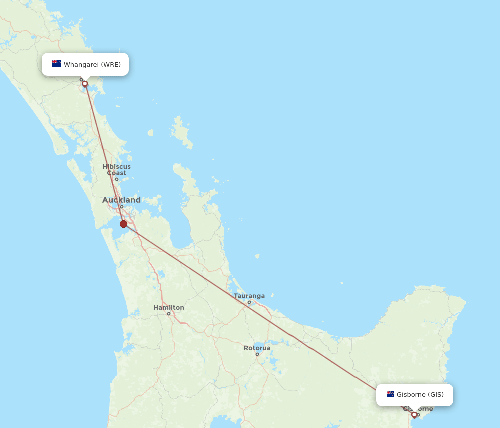 GIS to WRE flights and routes map
