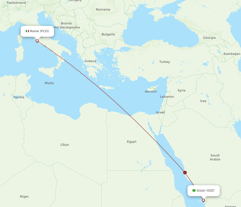 GIZ-FCO flight routes