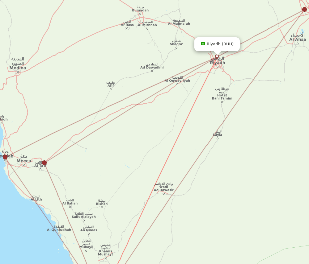 GIZ to RUH flights and routes map