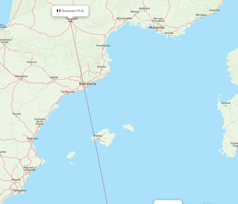 TLS to GJL flights and routes map