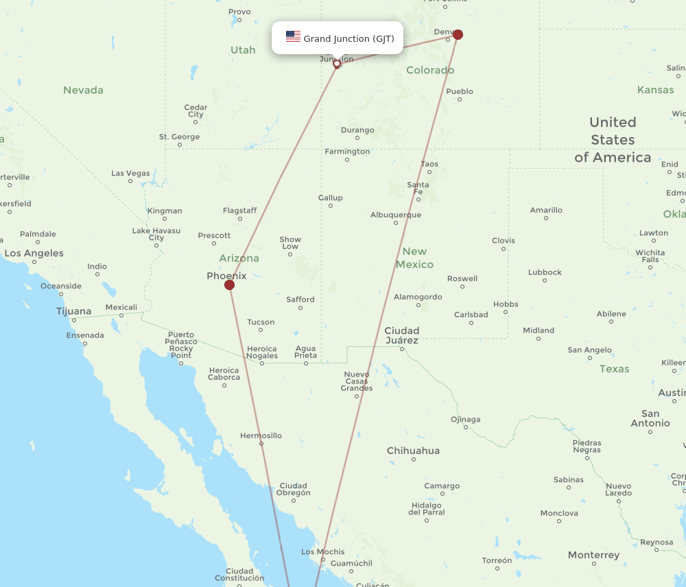 GJT-SJD flight routes