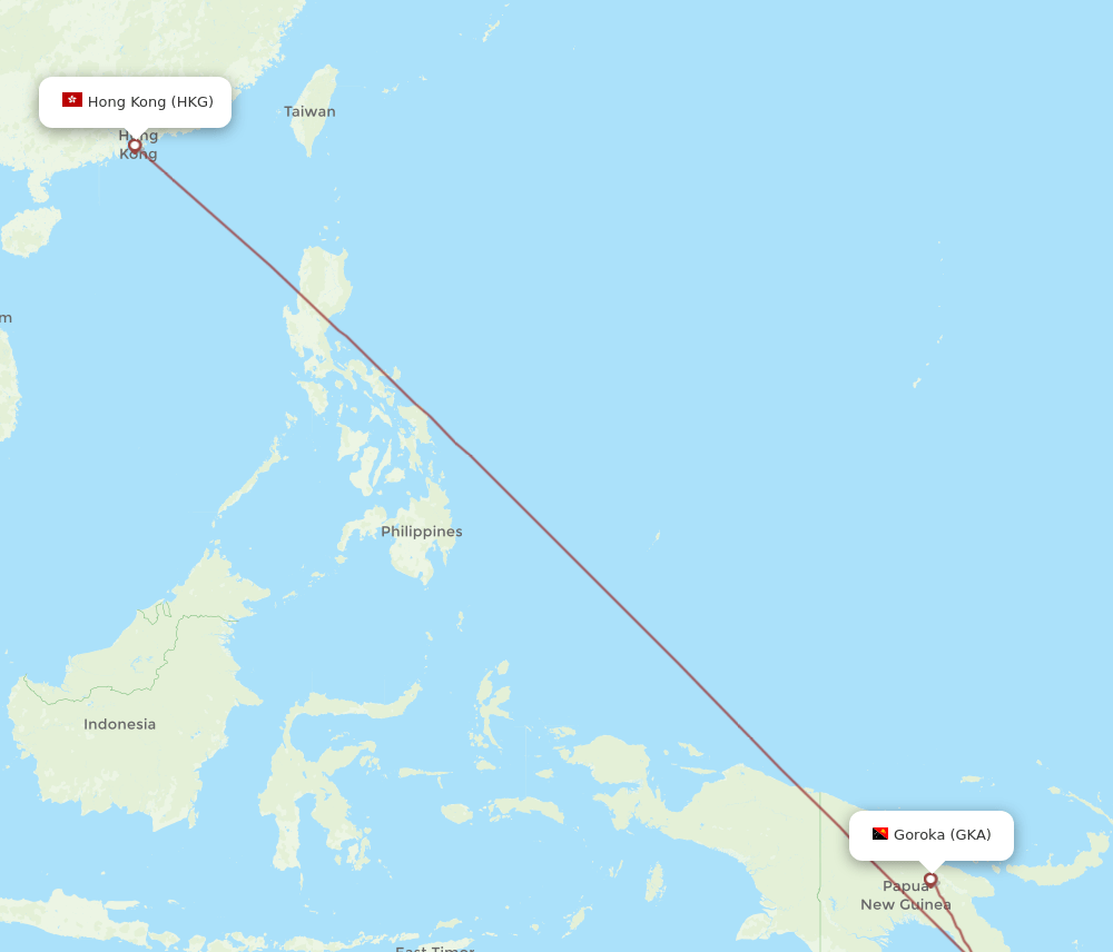 GKA-HKG flight routes