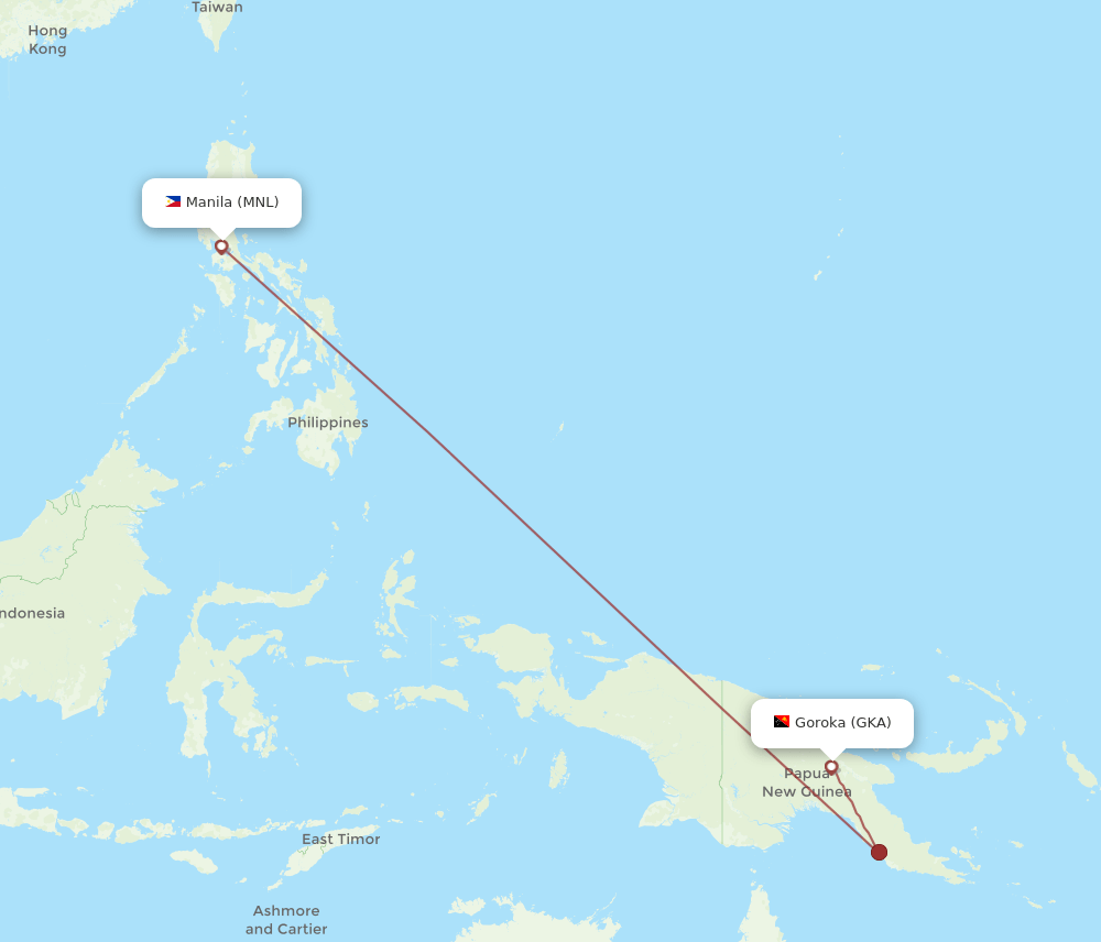 GKA to MNL flights and routes map