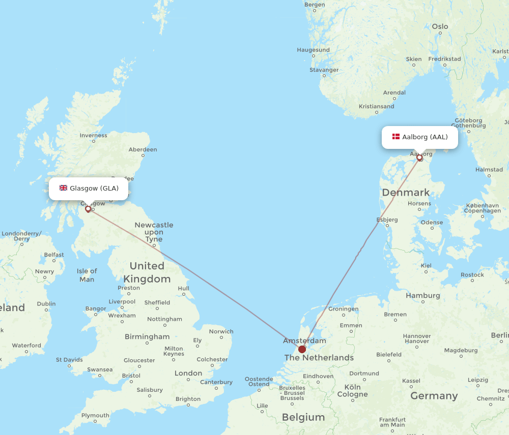 GLA-AAL flight routes
