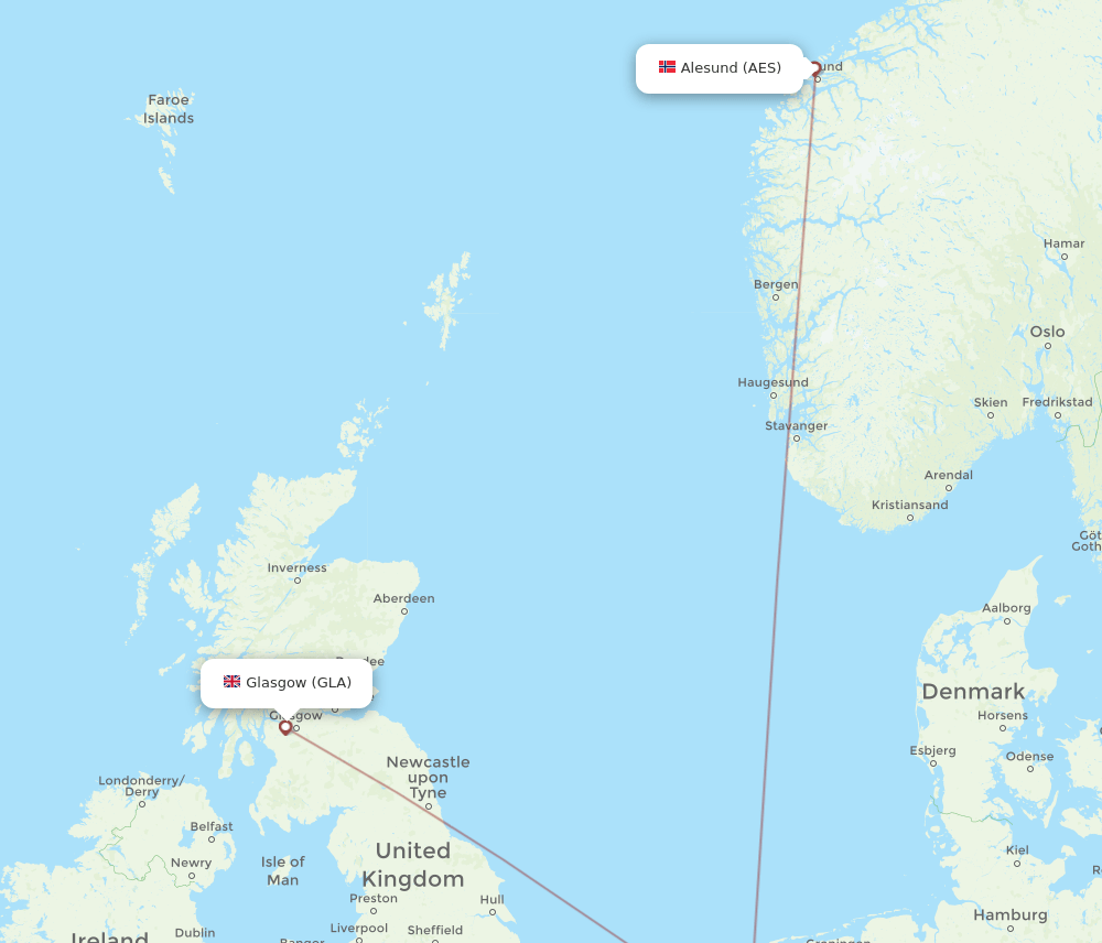 GLA-AES flight routes