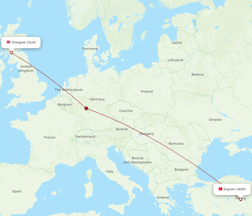 GLA to ASR flights and routes map