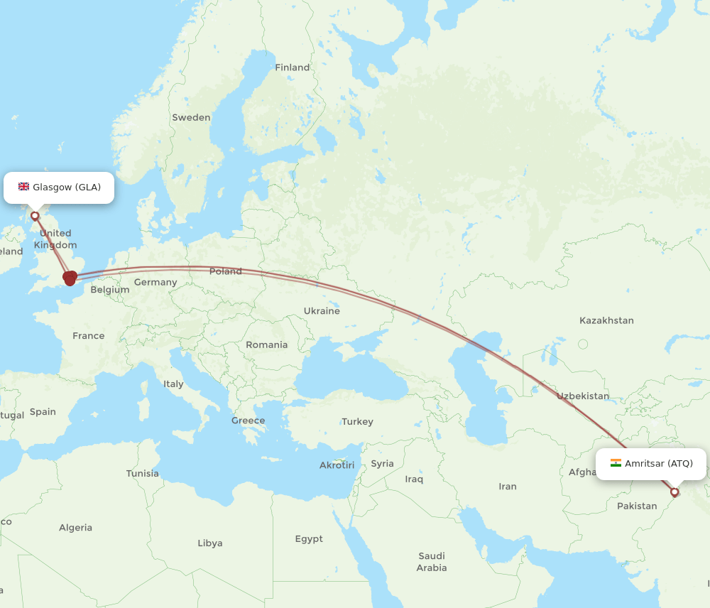 GLA-ATQ flight routes