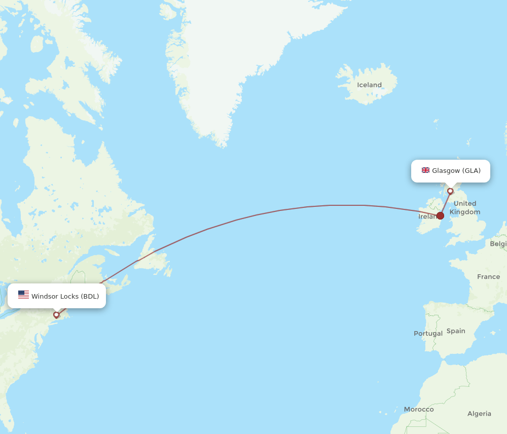 GLA-BDL flight routes