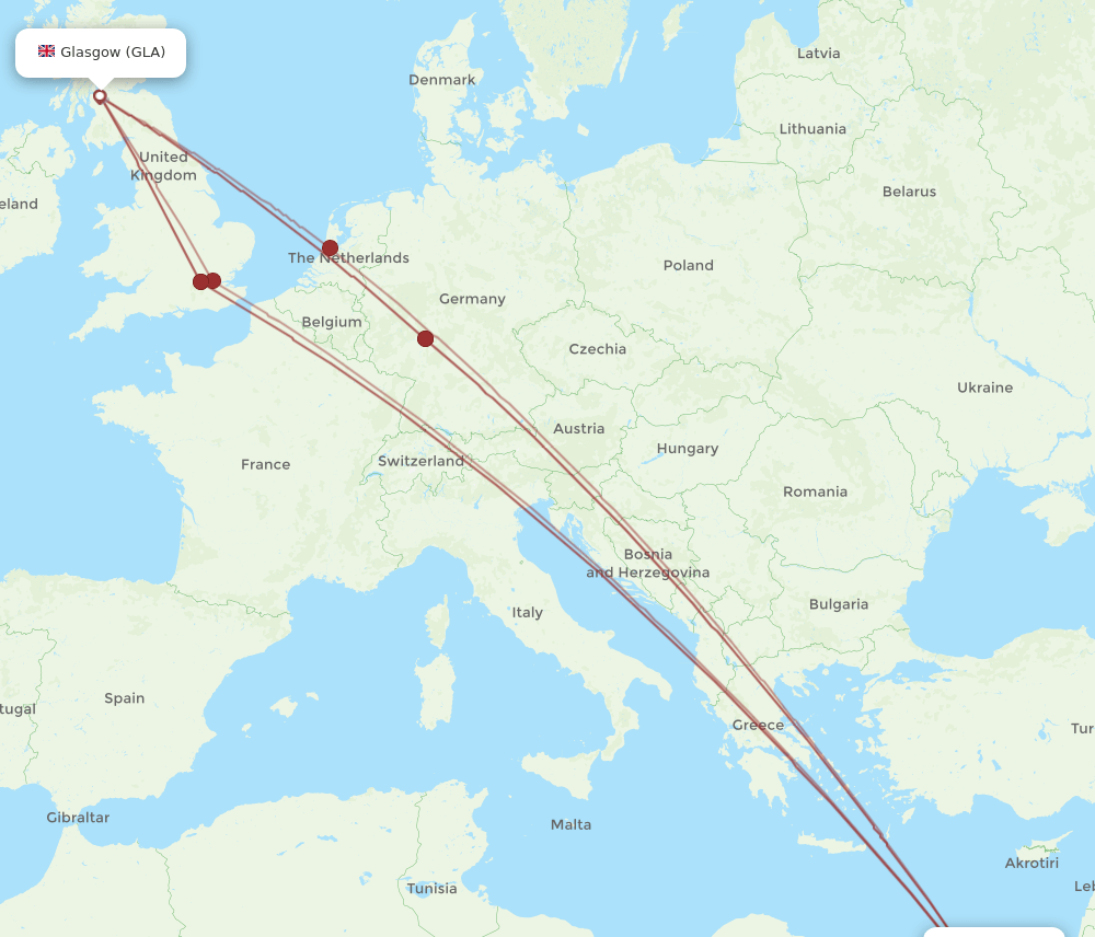 GLA-CAI flight routes