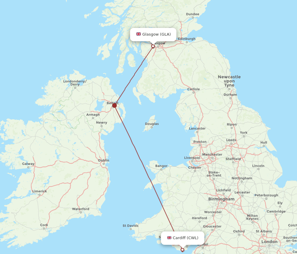 GLA-CWL flight routes
