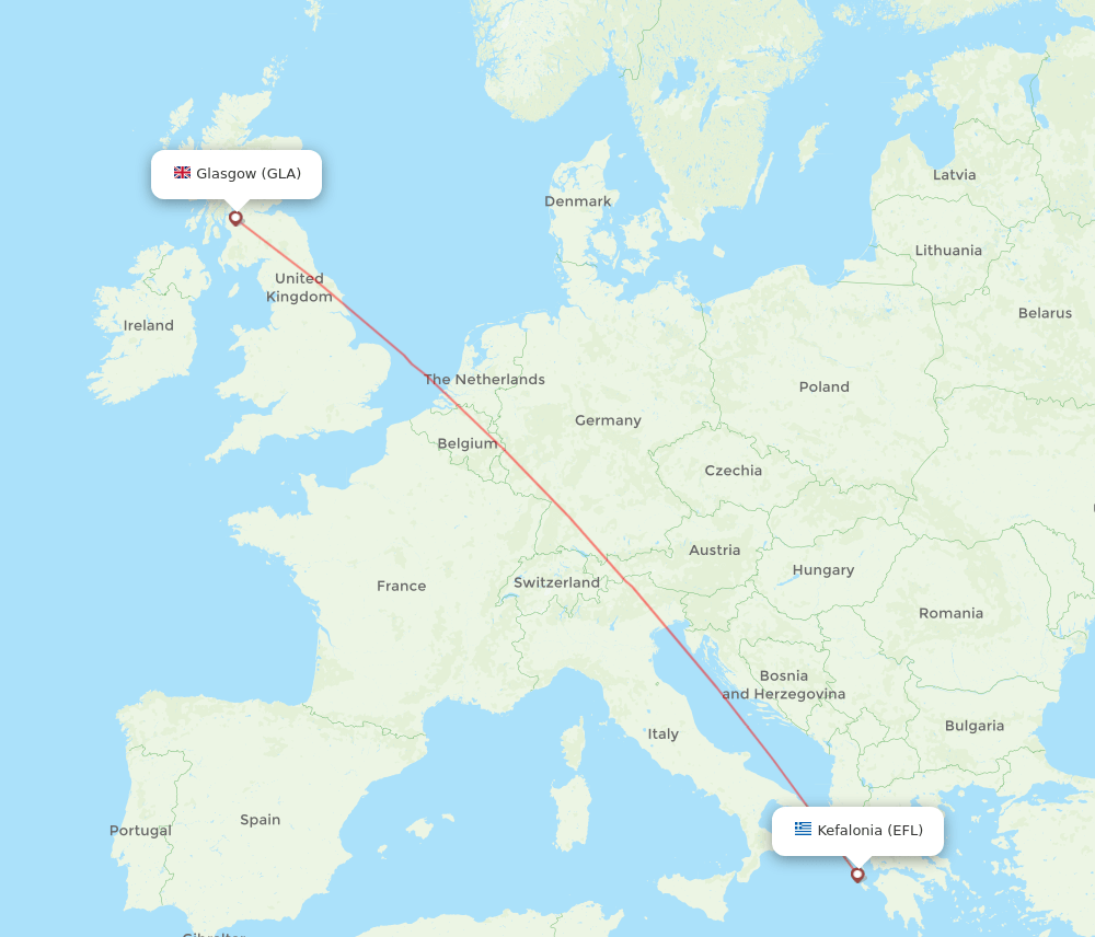 GLA-EFL flight routes