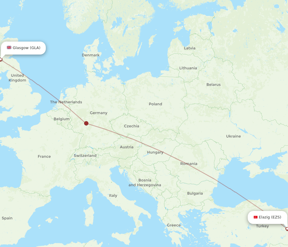 GLA-EZS flight routes