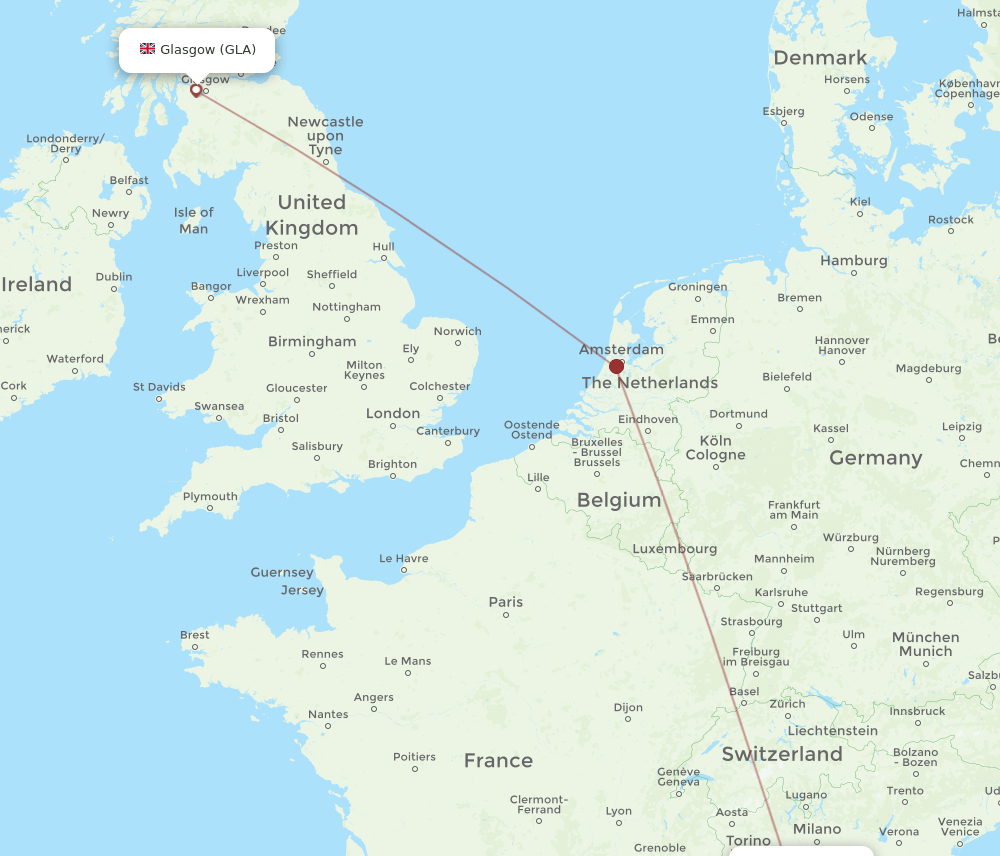 GLA-GOA flight routes