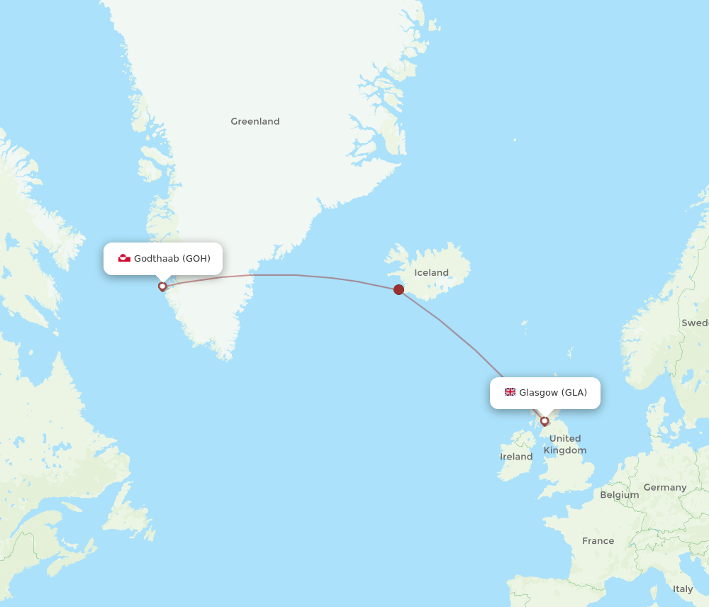 GLA-GOH flight routes