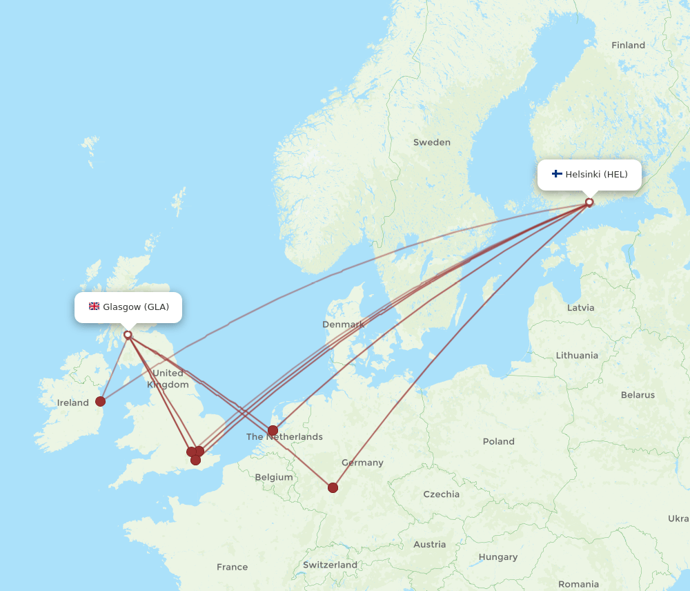 GLA-HEL flight routes