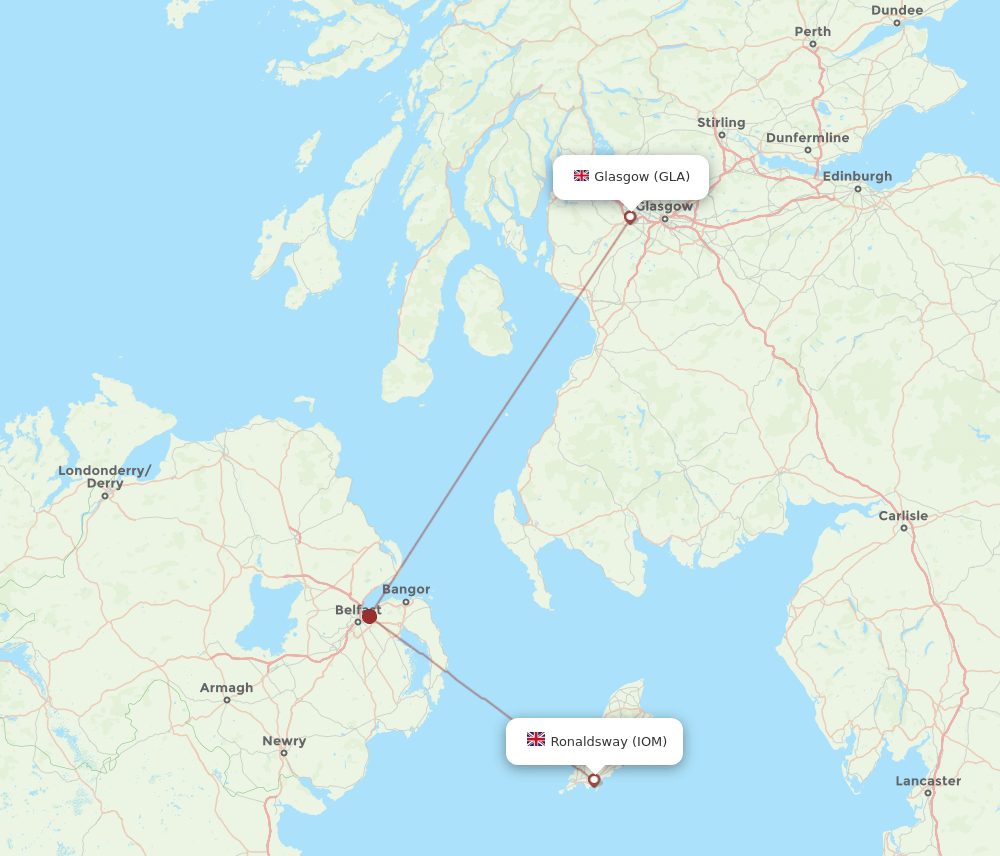Glasgow - Isle Of Man route map and flight paths
