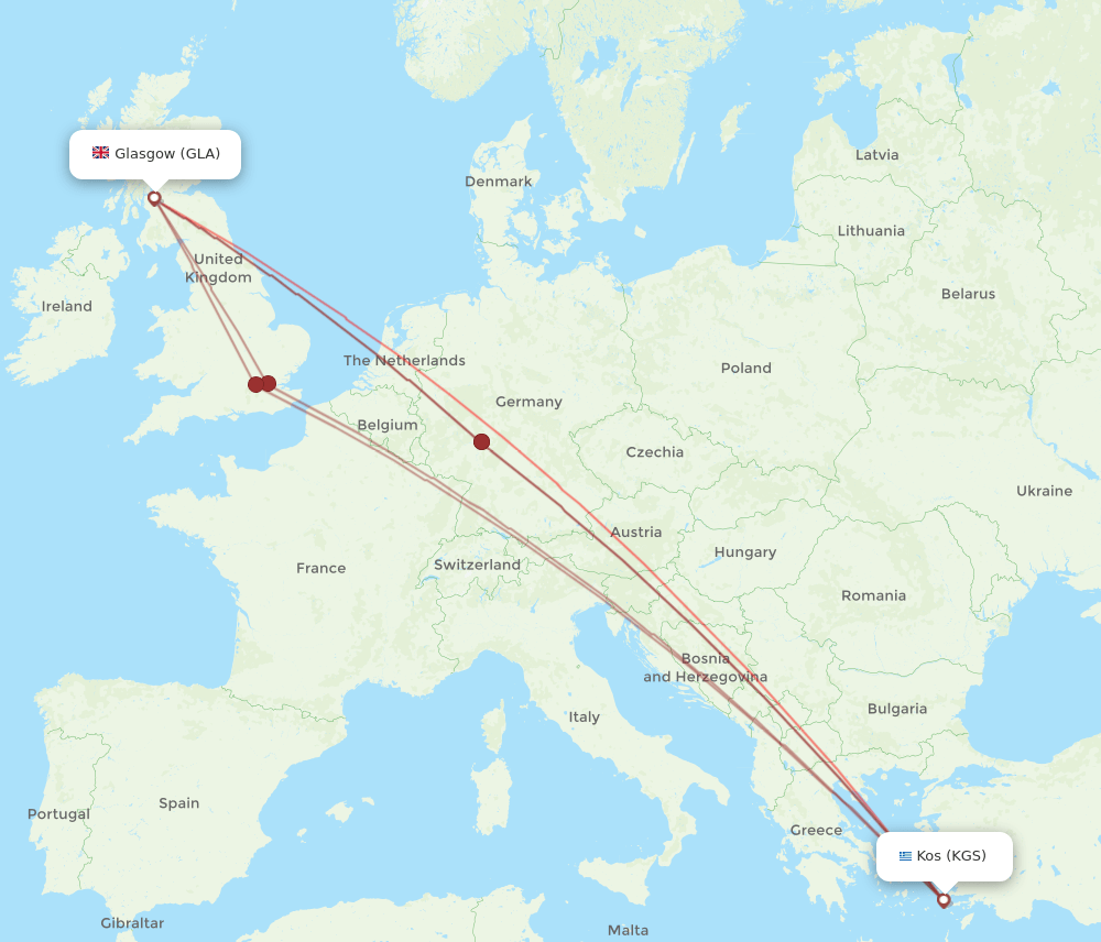 GLA-KGS flight routes