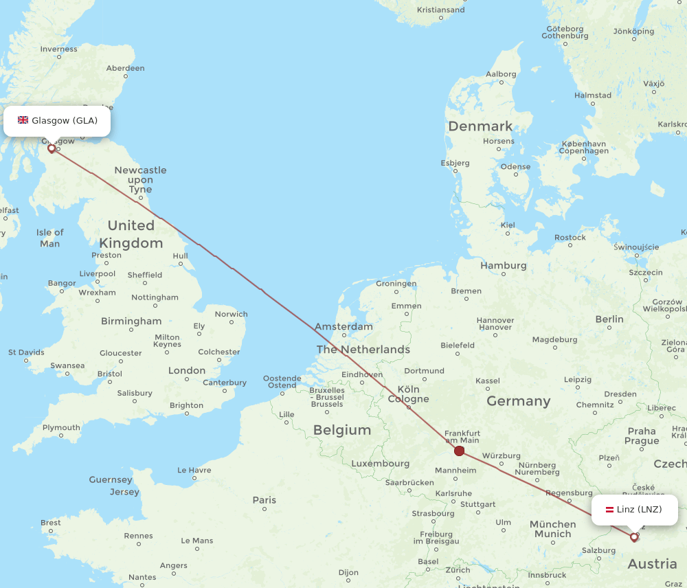 GLA-LNZ flight routes