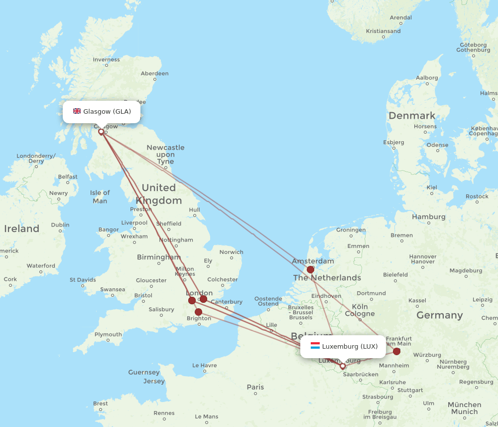 GLA-LUX flight routes