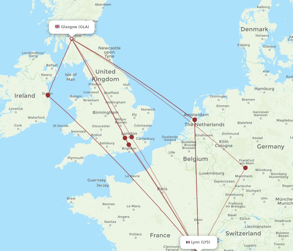GLA-LYS flight routes