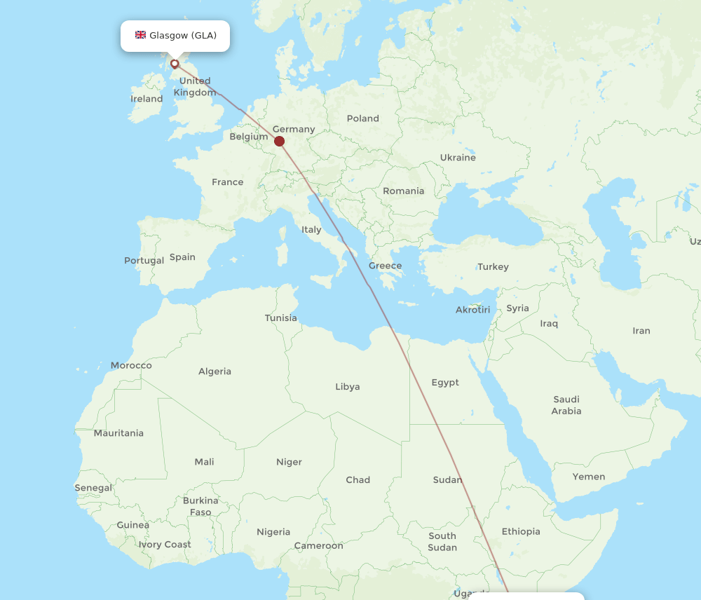 GLA-MBA flight routes