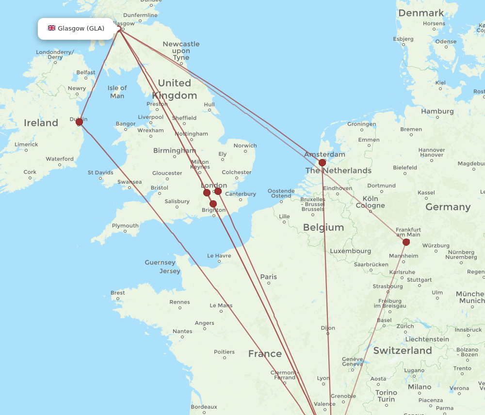 GLA to MRS flights and routes map