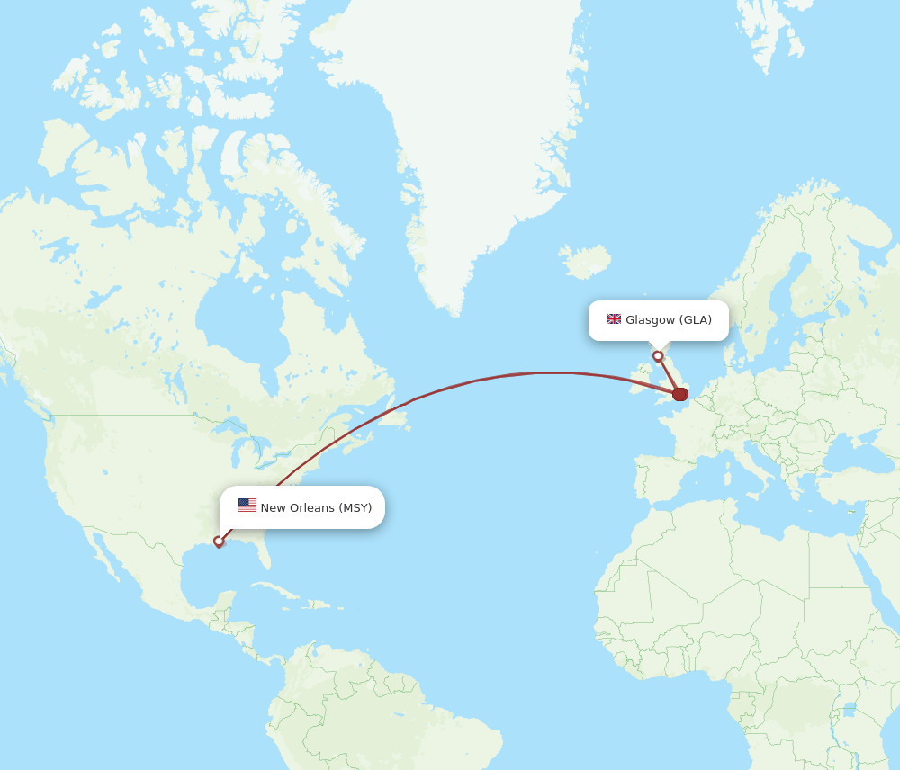GLA-MSY flight routes