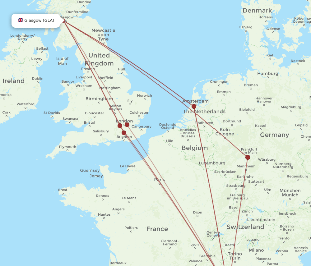 GLA-NCE flight routes