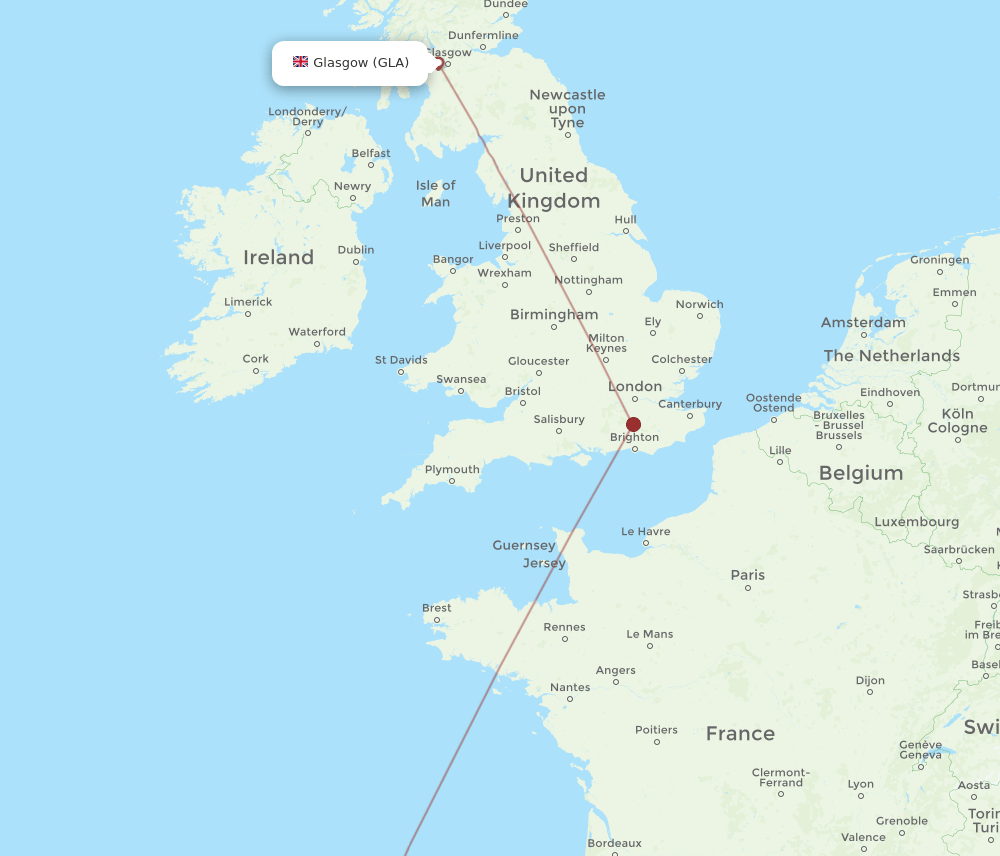 GLA-OVD flight routes
