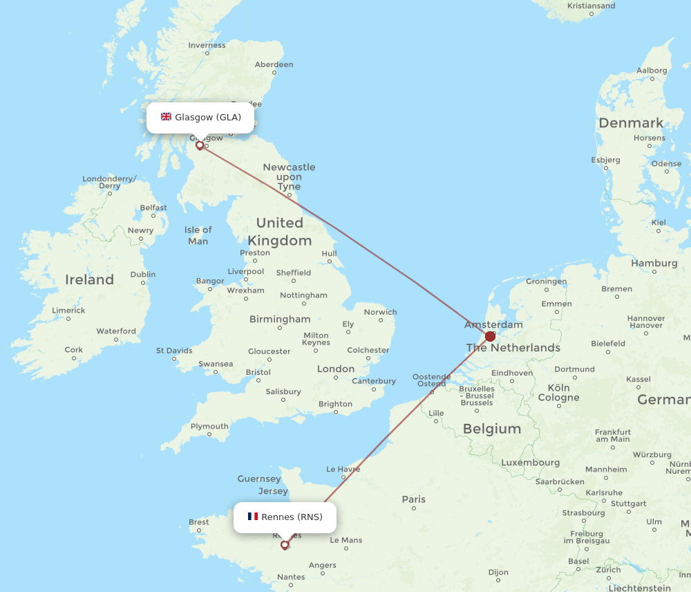 GLA-RNS flight routes