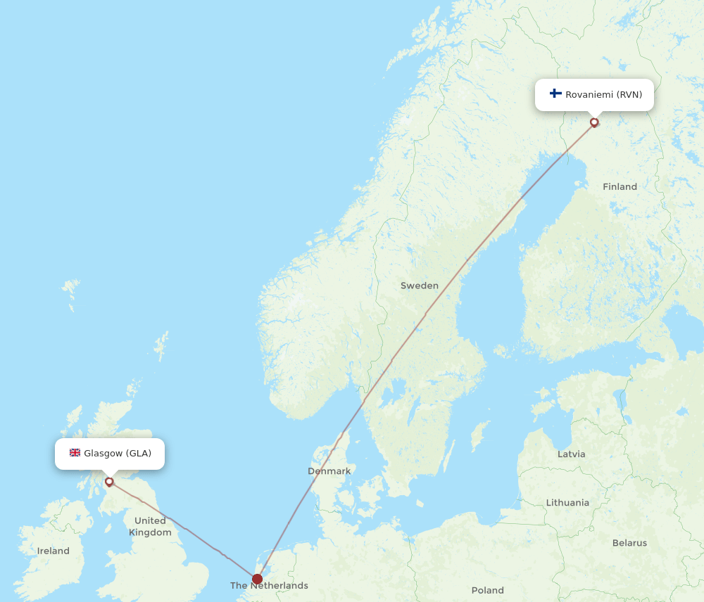 GLA-RVN flight routes
