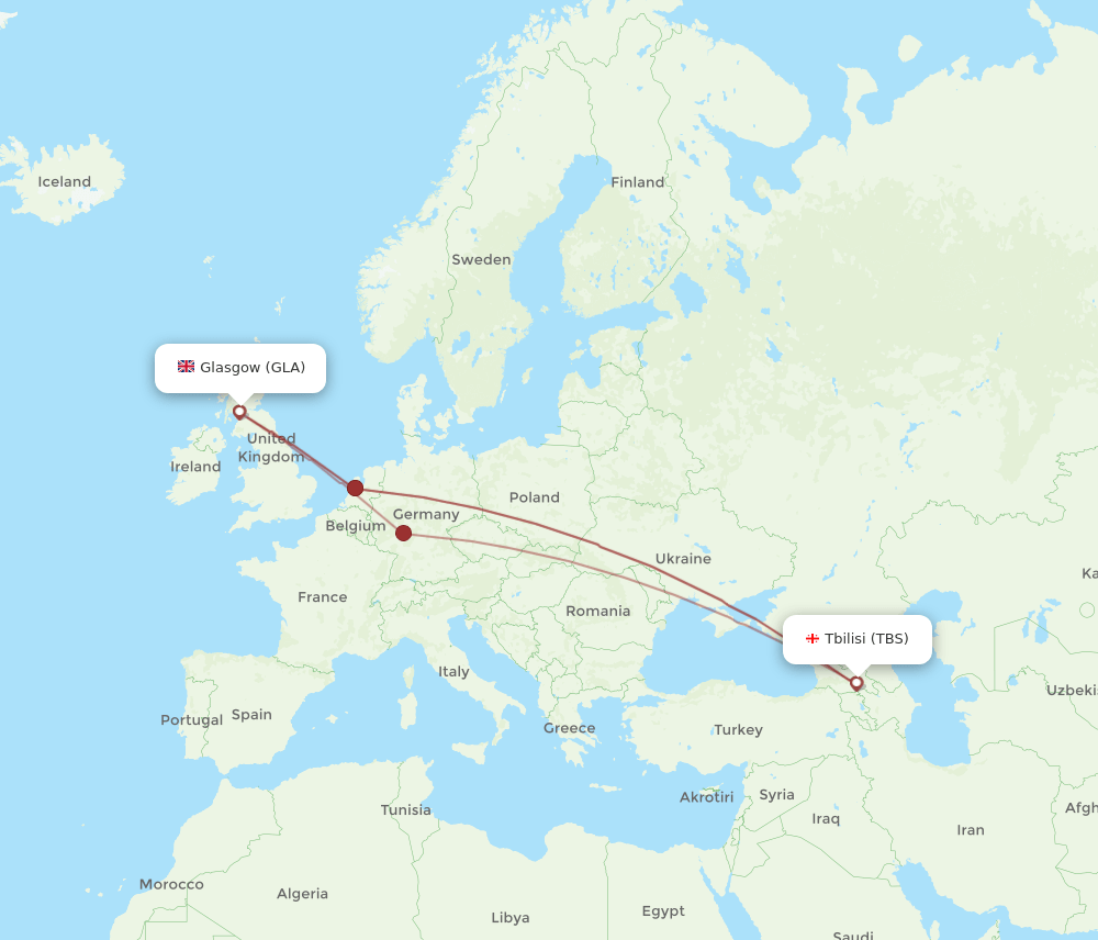 GLA-TBS flight routes