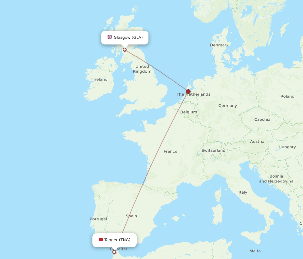 GLA-TNG flight routes