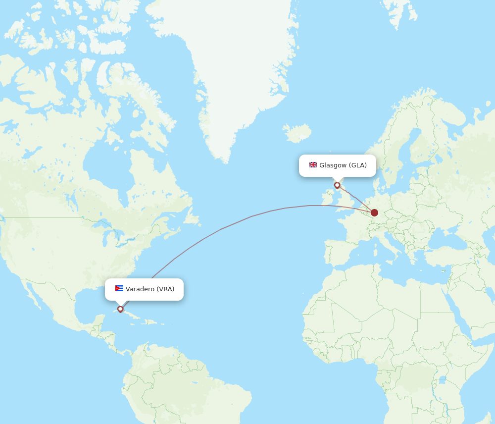 GLA-VRA flight routes
