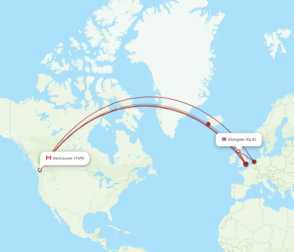 GLA-YVR flight routes