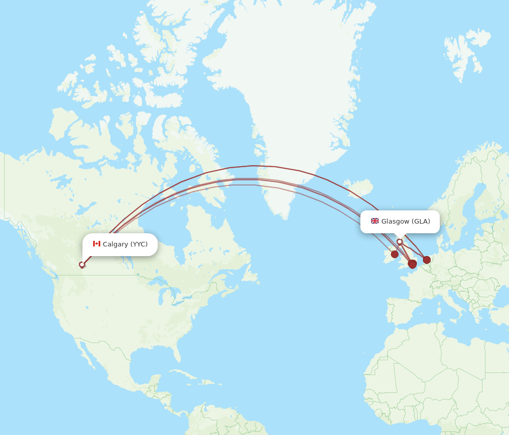 GLA-YYC flight routes