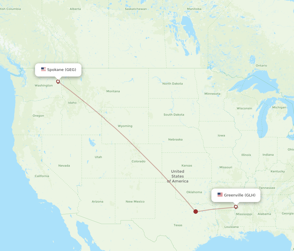 GLH-GEG flight routes