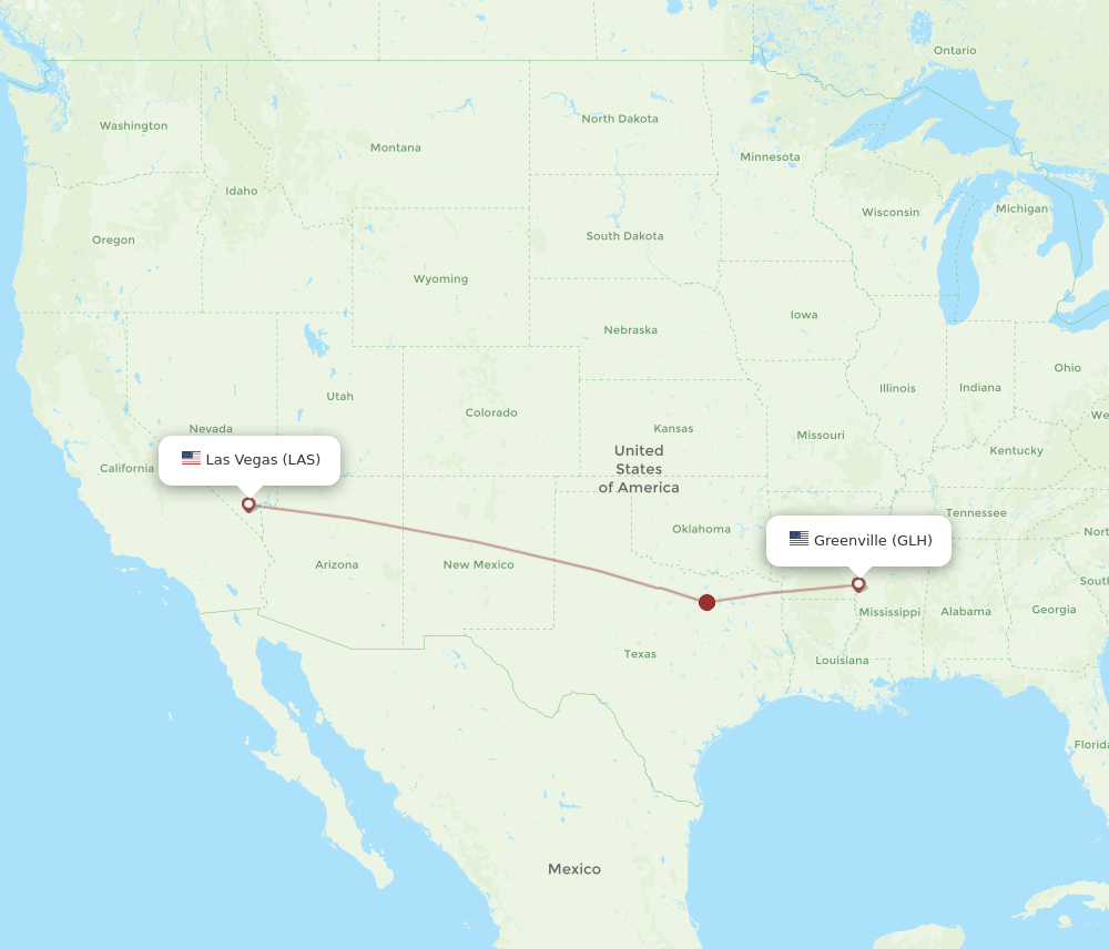 GLH-LAS flight routes